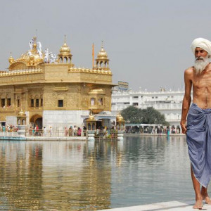 Sikh pilgrim At The Golden Temple (Harmandir Sahib) In Amritsar, India