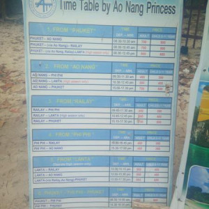 ferry timetable em Railay