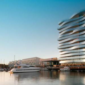 TDH facade In front Of The marina