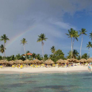 At The hotel beach