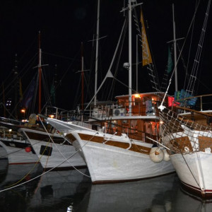 Alguns do barcos prontos para sair