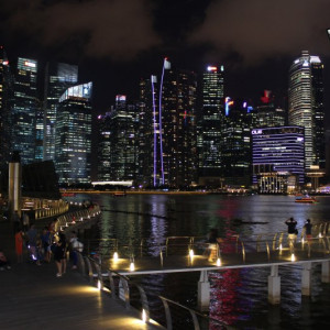 O skyline de Singapura