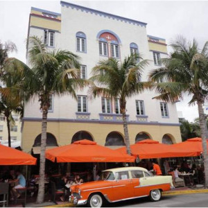 Os edifícios com estilo Art Deco na Ocean Drive