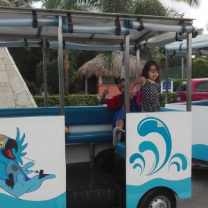 Comboio para o parque aquático