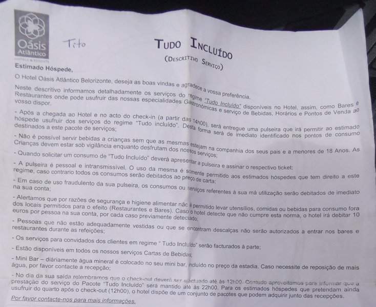 Documentos úteis do hotel2