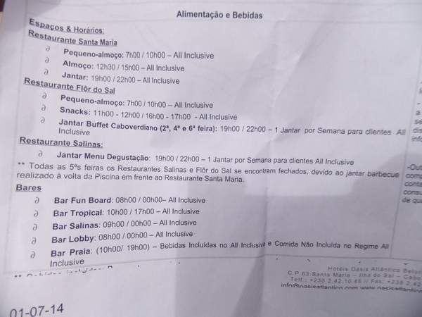 Documentos úteis do hotel3