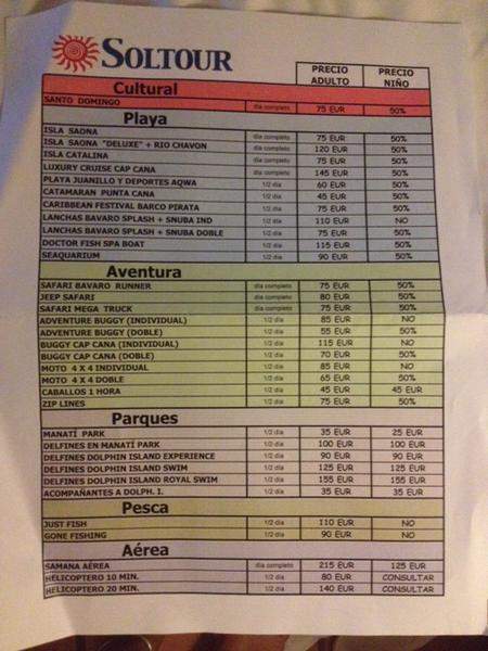 Folheto Excursões da Soltour