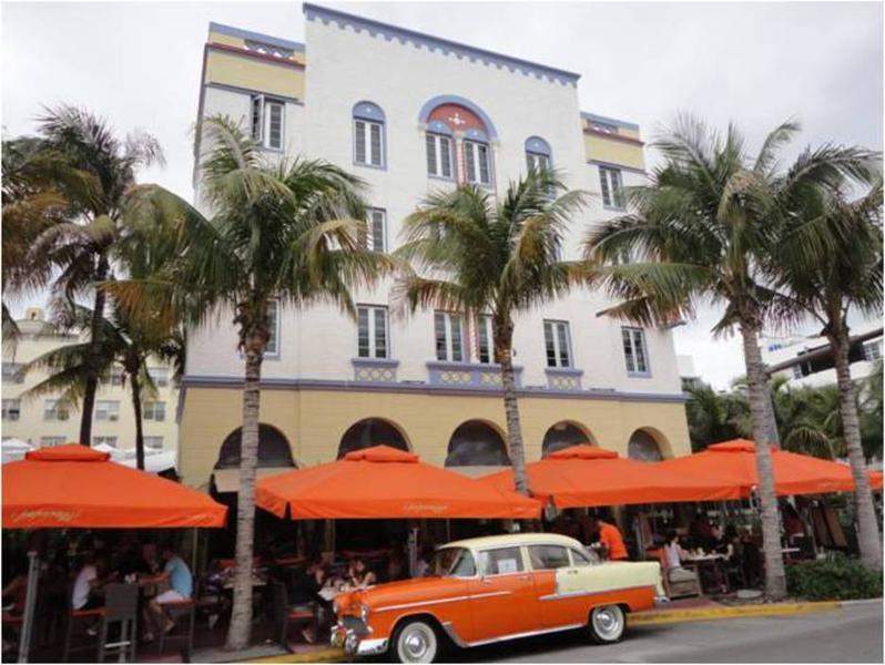 Os edifícios com estilo Art Deco na Ocean Drive