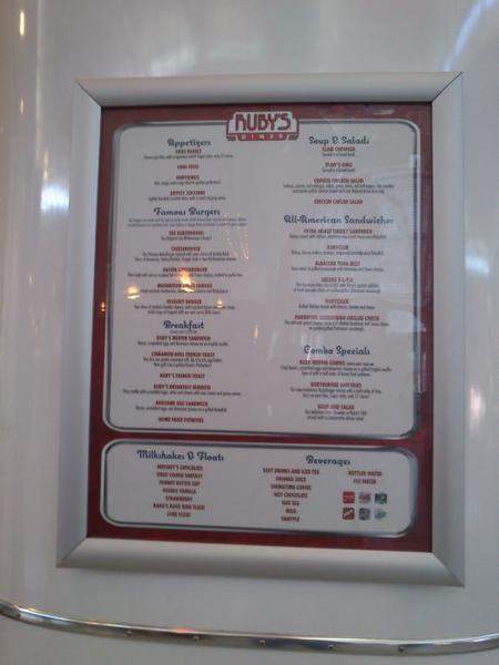 Ruby´s dinner-menu